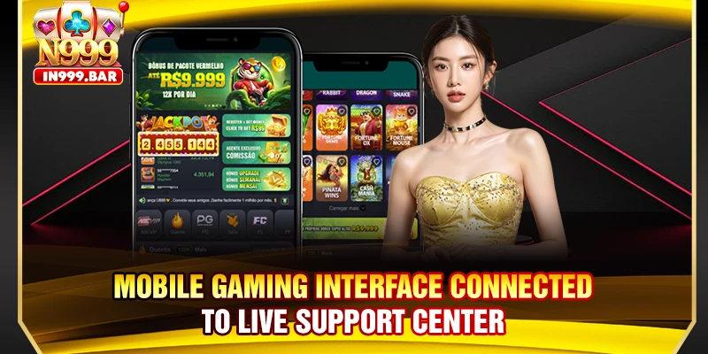 Mobile Gaming Interface Connected To Live Support Center